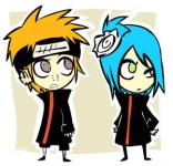 chibi pein e konan